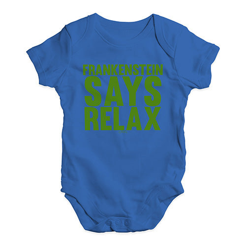 Bodysuit Baby Romper Frankenstein Says Relax Baby Unisex Baby Grow Bodysuit 3 - 6 Months Royal Blue