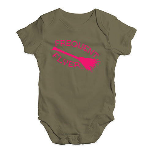 Baby Grow Baby Romper Frequent Flyer Baby Unisex Baby Grow Bodysuit 3 - 6 Months Khaki