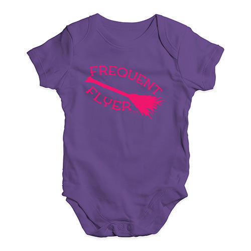 Cute Infant Bodysuit Frequent Flyer Baby Unisex Baby Grow Bodysuit 0 - 3 Months Plum