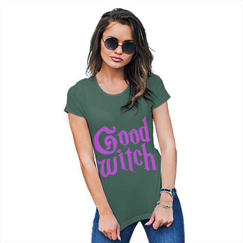 Funny T Shirts For Mum Good Witch Women's T-Shirt Large Bottle Green