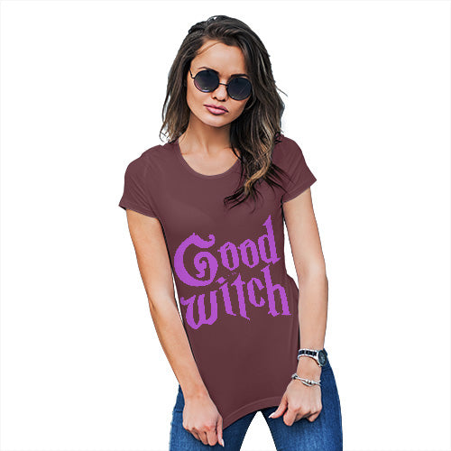 Womens Humor Novelty Graphic Funny T Shirt Good Witch Women's T-Shirt Large Burgundy