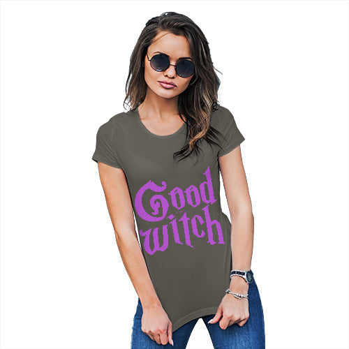 Womens Novelty T Shirt Good Witch Women's T-Shirt Small Khaki
