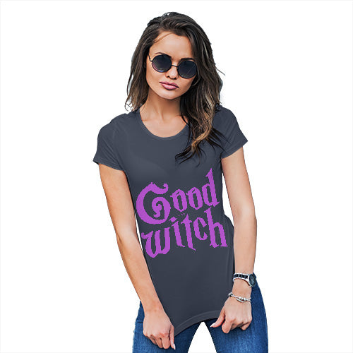 Funny Shirts For Women Good Witch Women's T-Shirt Small Navy