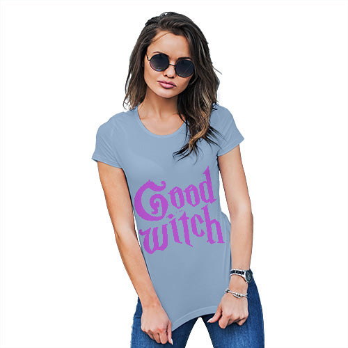 Funny T Shirts For Women Good Witch Women's T-Shirt X-Large Sky Blue