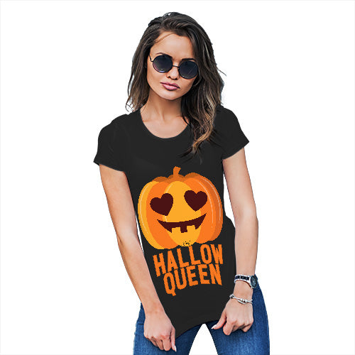 Womens Humor Novelty Graphic Funny T Shirt Hallow Queen Women's T-Shirt Large Black