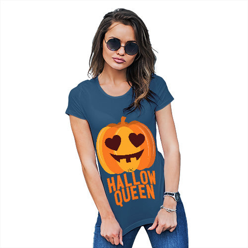 Funny T Shirts For Women Hallow Queen Women's T-Shirt Large Royal Blue