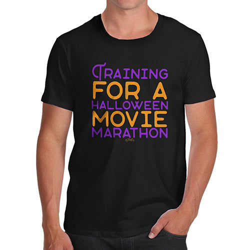 Funny T Shirts For Men Halloween Movie Marathon Men's T-Shirt Medium Black
