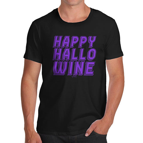 Mens Humor Novelty Graphic Sarcasm Funny T Shirt Happy Hallo Wine Men's T-Shirt Medium Black