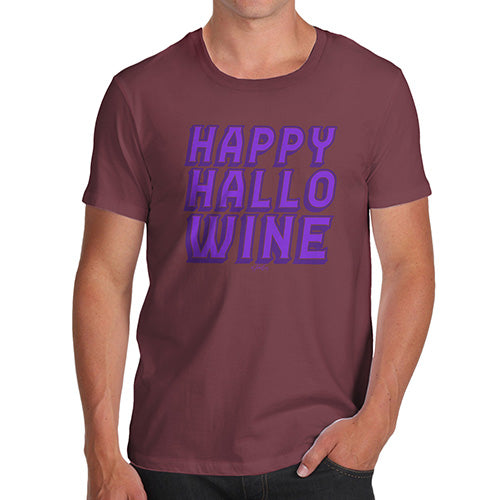 Funny Mens Tshirts Happy Hallo Wine Men's T-Shirt Small Burgundy