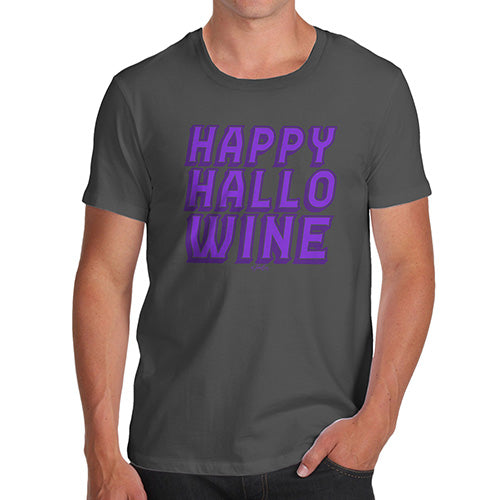 Funny Tshirts For Men Happy Hallo Wine Men's T-Shirt X-Large Dark Grey