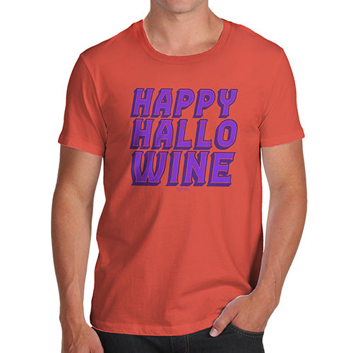 Funny Tshirts For Men Happy Hallo Wine Men's T-Shirt Small Orange