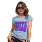 Funny T Shirts For Mum Happy Hallo Wine Women's T-Shirt Large Sky Blue