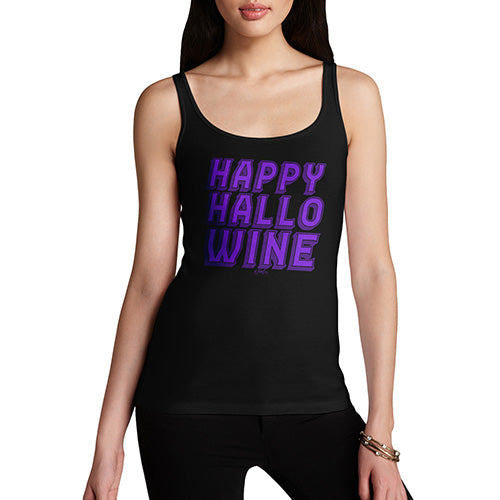 Funny Tank Top For Mom Happy Hallo Wine Women's Tank Top X-Large Black