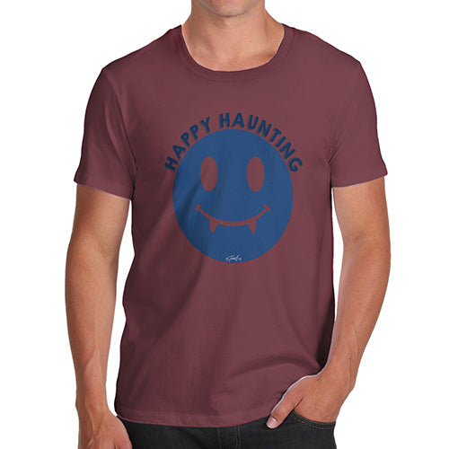 Funny Mens T Shirts Happy Haunting Men's T-Shirt Small Burgundy