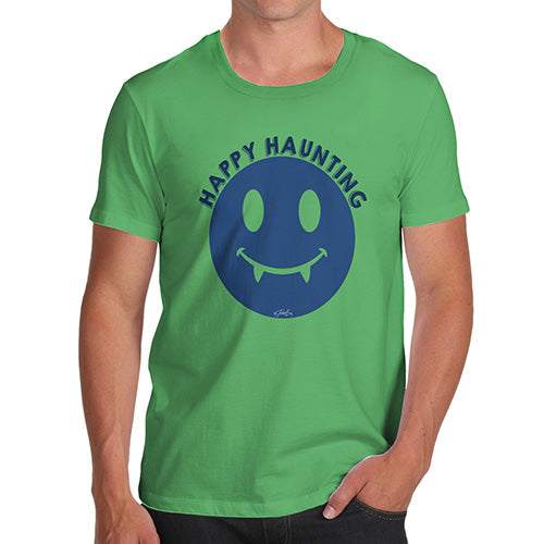 Mens Novelty T Shirt Christmas Happy Haunting Men's T-Shirt X-Large Green