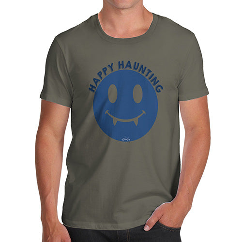 Funny T-Shirts For Men Happy Haunting Men's T-Shirt Small Khaki