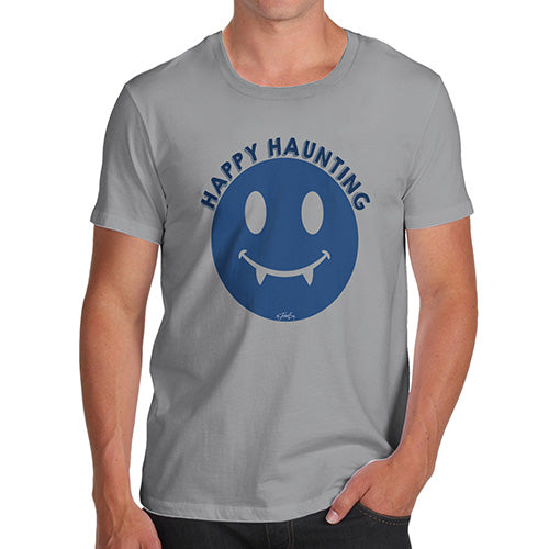 Funny Tee Shirts For Men Happy Haunting Men's T-Shirt Small Light Grey