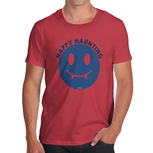 Funny Mens T Shirts Happy Haunting Men's T-Shirt Large Red