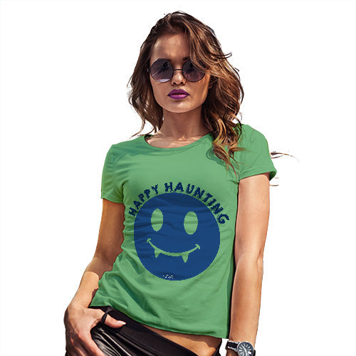 Funny T-Shirts For Women Happy Haunting Women's T-Shirt Medium Green