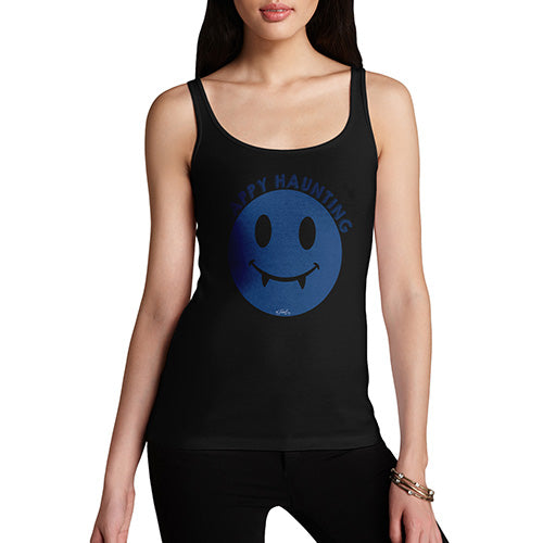 Funny Tank Tops For Women Happy Haunting Women's Tank Top Medium Black