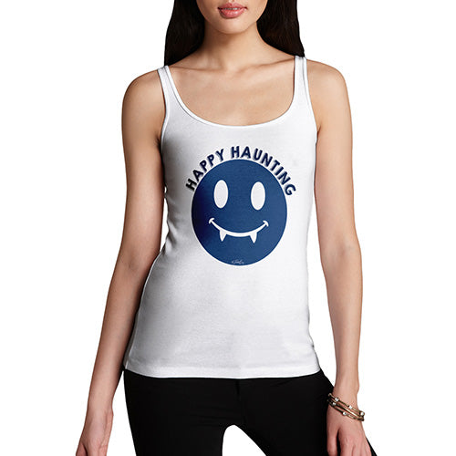 Funny Tank Top For Mom Happy Haunting Women's Tank Top Large White