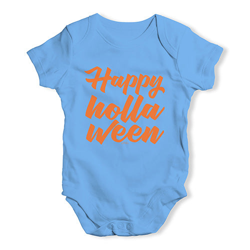 Funny Baby Bodysuits Happy Holla Ween Baby Unisex Baby Grow Bodysuit New Born Blue