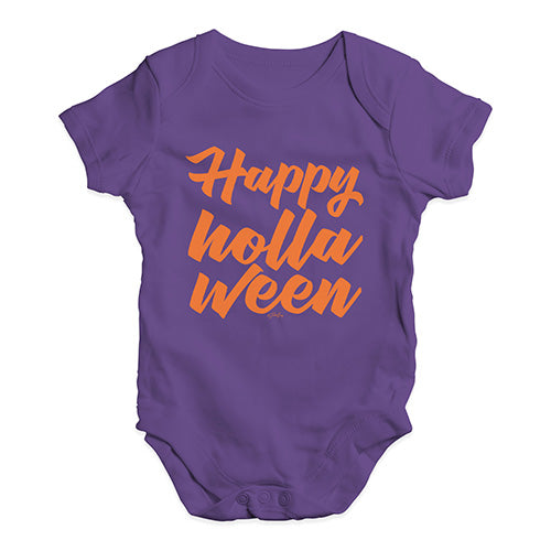 Bodysuit Baby Romper Happy Holla Ween Baby Unisex Baby Grow Bodysuit 6 - 12 Months Plum