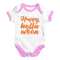 Funny Infant Baby Bodysuit Happy Holla Ween Baby Unisex Baby Grow Bodysuit 3 - 6 Months White Pink Trim