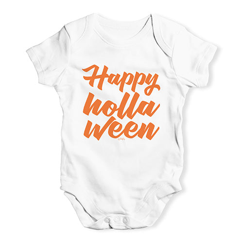 Baby Onesies Happy Holla Ween Baby Unisex Baby Grow Bodysuit 0 - 3 Months White