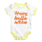 Baby Onesies Happy Holla Ween Baby Unisex Baby Grow Bodysuit 12 - 18 Months White Yellow Trim