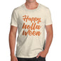 Funny Mens T Shirts Happy Holla Ween Men's T-Shirt Large Natural