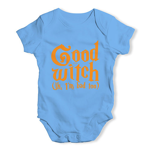 Bodysuit Baby Romper Good Witch I'm Bad Too Baby Unisex Baby Grow Bodysuit 18 - 24 Months Blue