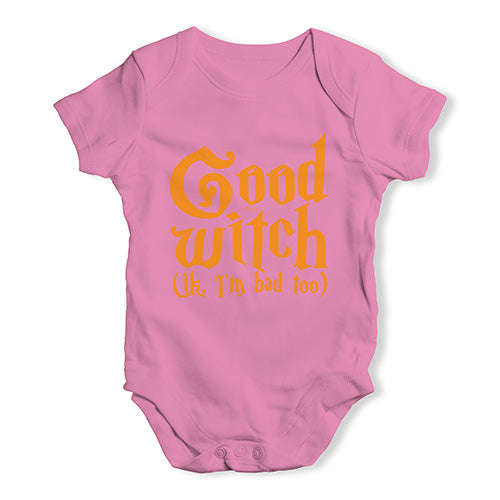 Babygrow Baby Romper Good Witch I'm Bad Too Baby Unisex Baby Grow Bodysuit 12 - 18 Months Pink
