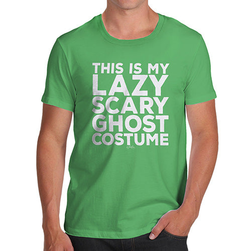 Funny T-Shirts For Men Sarcasm Lazy Scary Ghost Costume Men's T-Shirt Small Green
