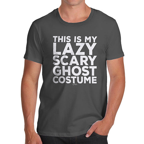 Funny T-Shirts For Guys Lazy Scary Ghost Costume Men's T-Shirt Small Dark Grey