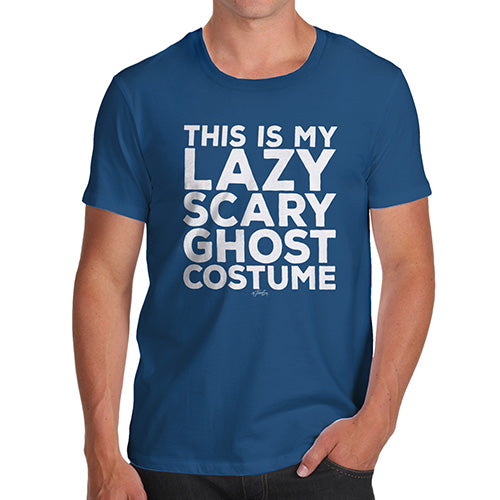 Funny Tee Shirts For Men Lazy Scary Ghost Costume Men's T-Shirt Small Royal Blue