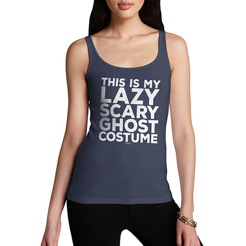 Funny Tank Tops For Women Lazy Scary Ghost Costume Women's Tank Top Medium Navy