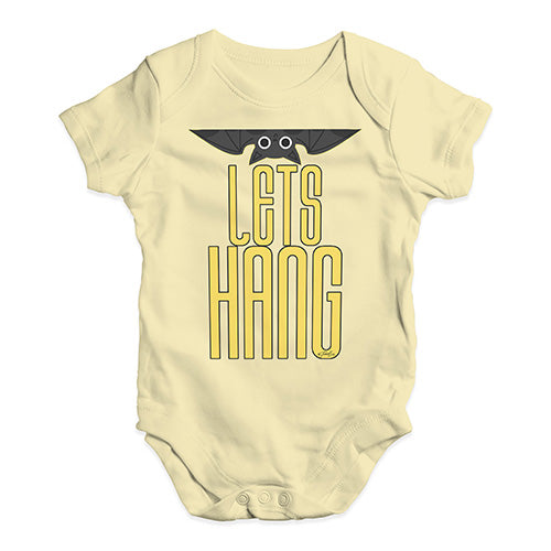 Babygrow Baby Romper Let's Hang Bat Baby Unisex Baby Grow Bodysuit New Born Lemon