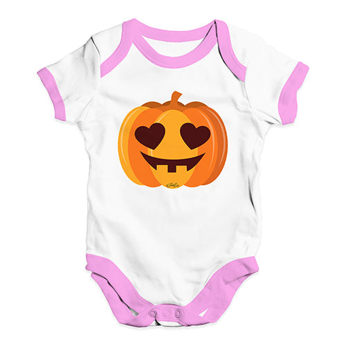 Funny Infant Baby Bodysuit Onesies Love Pumpkin Baby Unisex Baby Grow Bodysuit 0 - 3 Months White Pink Trim