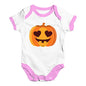 Funny Infant Baby Bodysuit Onesies Love Pumpkin Baby Unisex Baby Grow Bodysuit 0 - 3 Months White Pink Trim