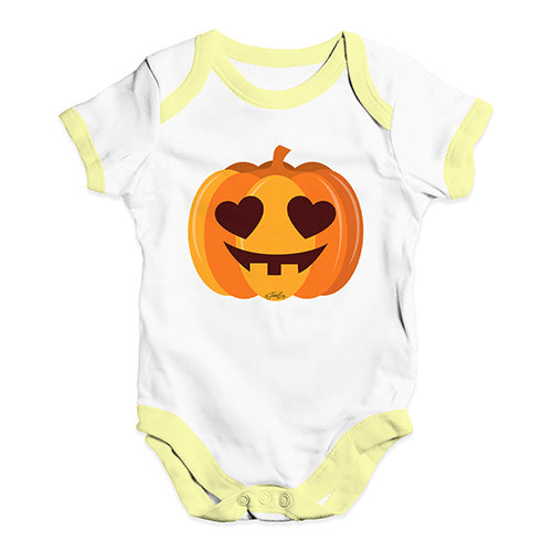 Funny Baby Onesies Love Pumpkin Baby Unisex Baby Grow Bodysuit 12 - 18 Months White Yellow Trim