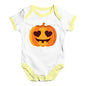 Funny Baby Onesies Love Pumpkin Baby Unisex Baby Grow Bodysuit 12 - 18 Months White Yellow Trim