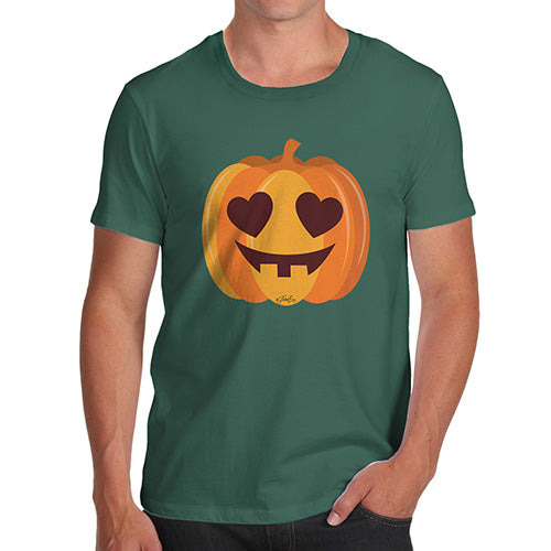 Novelty Tshirts Men Love Pumpkin Men's T-Shirt X-Large Bottle Green