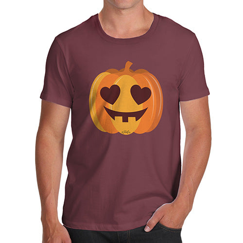Mens Novelty T Shirt Christmas Love Pumpkin Men's T-Shirt Small Burgundy