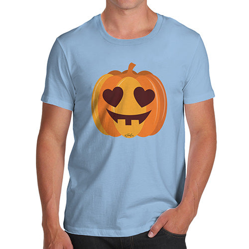 Funny Tee Shirts For Men Love Pumpkin Men's T-Shirt Medium Sky Blue