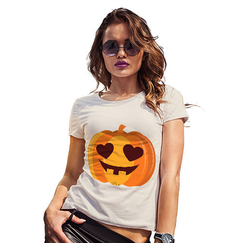 Womens Novelty T Shirt Love Pumpkin Women's T-Shirt Medium Natural
