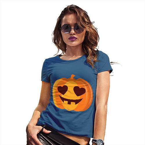 Womens Novelty T Shirt Christmas Love Pumpkin Women's T-Shirt Large Royal Blue