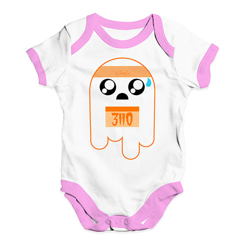 Funny Baby Bodysuits Marathon Ghost Baby Unisex Baby Grow Bodysuit 6 - 12 Months White Pink Trim