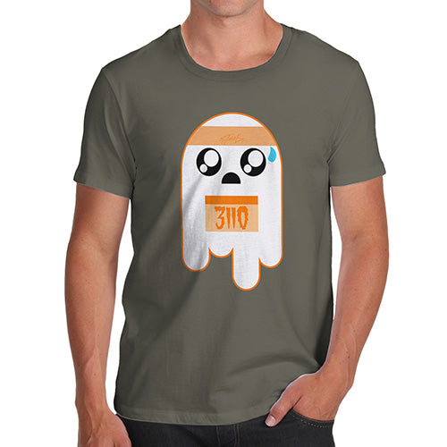 Funny Mens T Shirts Marathon Ghost Men's T-Shirt Medium Khaki
