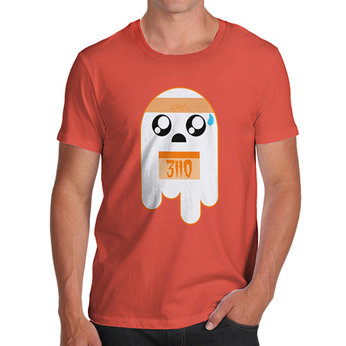 Novelty T Shirts For Dad Marathon Ghost Men's T-Shirt Medium Orange